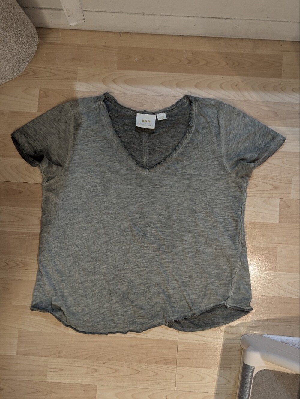 Anthropologie Maeve gray heathered cotton top medium